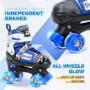 Adjustable Quad Skates for Kids, Teens, and Adults – Light-Up Wheels – Comfortable Fit, Secure Closure, Indoor and Outdoor Roller Skates for Boys and Girls by TinyTreasures Baby Boutique