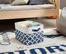 DECOMOMO Blue Storage Bins Fabric Storage Baskets for Shelves, Linen Closet Organization Toys Nursery (Blue Patterns, Large - 3 Pack) by CozyNest Decor