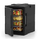 91 Qt Insulated Food Pan Carrier with Door Shafts-Black by LJGDeals