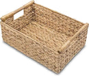 VATIMA Hyacinth Large Wicker Basket 15.5x10.8x6.2" - Rectangular, Wooden Handles, Shelf Organizer by CozyNest Decor