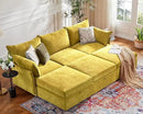 102.6" U Shaped Modular Sectional Sofa, 5 Seater Couch with Storage Ottoman Deep Seat and High Backrest with Removable Cover for Living Room, Apartment - Chenille Yellow by CozyNest Decor