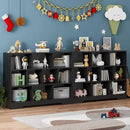 Book Shelf, 10 Cubes Storage Organizer, Freestanding Black Bookshelf Cube Shelf for Bedroom, Living Room, 3-Tier Open Bookshelf Wooden Bookcase by CozyNest Decor