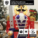 61Inch Nutcracker Christmas Decor Outdoor with LEDs 5 Feet Lighted Large Nutcracker Lighted Christmas Decorations Outdoor with Stakes & Zip Ties for Xmas Yard, Porch, Lawn by CozyNest Decor