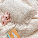 BuLuTu 100% Cotton Muslin Toddler Pillowcase with Ruffles Edges, Cute Rabbit Pattern Toddler Pillow Cover Soft Breathable Gauze Cotton Kids Pillow Cases for Boys,Girls, 1 Piece, 14"x20" by TinyTreasures Baby Boutique