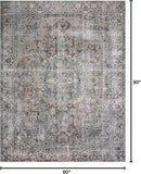 Loloi Layla Collection LAY-06 Taupe/Stone 5'-0" x 7'-6" .13" Thick Area Rug, Soft, Durable, Vintage Inspired, Distressed, Low Pile, Non-Shedding, Easy Clean, Printed, Living Room Rug by CozyNest Decor