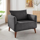 Oversized Accent Chair Modern Boucle Armchair for Living Room Sets of 2 - 37" Wide & Cozy Reading Chair with Solid Wood Legs, Dark Gray Upholstered Lounge Chair for Bedroom & Office (Easy Assembly) by CozyNest Decor