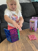 CreateOn Crayola Magnetic Tiles, Building Set for Kids, Magnetic Toys for Kids, Travel Toys, Classroom Sensory Toy Blocks, STEM & Montessori Tools for Boys & Girls Ages 3+, 14-Piece Set (Glitter) by TinyTreasures Baby Boutique