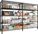 REIBII 1500LBS Storage Shelves Metal Shelving Unit 61.7''W Wire Shelving, 5 Tier Pantry Shelves Kitchen Shelves Adjustable Wire Shelf for Garage Shelving Heavy Duty, 61.7" W*72.4" H*15.8" D by CozyNest Decor