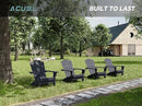Set of 4 Folding HDPE Adirondack Chairs - Heavy-Duty Weather-Resistant Patio Chairs with Wide Armrests & Ergonomic High Back, Fire Pit Seating for Backyard, Garden, Porch (Black)