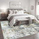Area Rug 9x12 Washable Rugs: Abstract Large Living Room Rugs with Non-Slip Backing, Stain Resistant Indoor Floor Carpet for Bedroom Dining Room Table Nursery Hallway Home Office Brown/Gray by TinyTreasures Baby Boutique