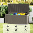 320 Gallon Waterproof Large Resin Deck Box Indoor/Outdoor Lockable Storage Container and Seating for Garden, Pool, and Patio (320 Gallon, Grey) by GreenHaven Gardens