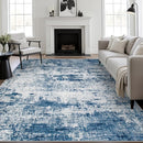 9x12 Area Rug Living Room Rug: Washable Modern Abstract Soft Thin Rug Indoor Floor No Slip Stain Resistant Carpet for Bedroom Dining Room Farmhouse Nursery Home Office - Blue by TinyTreasures Baby Boutique