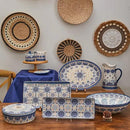 Bico Blue Talavera Ceramic 16 inch Oval Platter, Microwave & Dishwasher Safe by CozyNest Decor