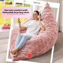 Hobestluk 3 in 1 Bean Bag Chair Giant Bean Bag Chairs for Adults with Plaid Cover Convertible Bean Bag Floor Cushion with Machine Washable Cover for Living Room (Plaid Pink) by CozyNest Decor