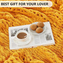 L'AGRATY Chunky Knit Blanket Throw - Soft Chunky Throw Blanket 60x80: 100% Hand Kintted Chenile Crochet Throw Blanket for Couch - Large Cable Knit Chunky Blanket for Home Decor(Mustard Yellow) by CozyNest Decor