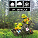 Garden Turtle Figurines Outdoor Decorations, Solar Statue Sweet Frog Face Turtles Decor with 4 LED Lights, Unique Garden Art Resin Statue Gifts for Patio Lawn Porch Yard by CozyNest Decor