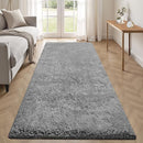 2x6 Runner Rug for Bedroom: Fluffy Shag Soft Washable Rugs Small Fuzzy Plush Indoor Carpet for Hallway Bedside Dorm Kids Girls Boys Room (Grey, 2'x6') by TinyTreasures Baby Boutique