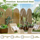 Casaphoria Metal Raised Garden Bed with Trellis and Wheels, 72"x35"x16" Arched Planter Box for Climbing Plants, Vegetables & Vines, Features Drainage Holes and Privacy Screen (Brown-Louvered) by GreenHaven Gardens