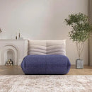 Bean Bag Chair, Fireside Chair Bean Bag Sofa Large Bean Bag Chair for Adults, Bean Bag Chairs for Teens with High Density Comfortable Foam, Memory Foam Bean Bag for Living Room, Bedroom (Blue&White) by CozyNest Decor