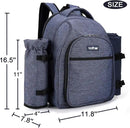 Apollo Walker Picnic Backpack Bag for 2 Person with Cooler Compartment, Detachable Bottle/Wine Holder, Fleece Blanket, Plates and Cutlery Set (2 Person, Navy) by GreenHaven Gardens