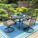 LVTXIII Patio Chair Cushions 19"x19"x3", Water-Repellent Outdoor Seat Cushions for Patio Furniture, Square Chair Pads with Ties for Home Garden Decoration, Set of 2, Light Grey by GreenHaven Gardens