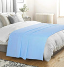 Elvana Home 100% Cotton Bed Blanket, Breathable Bed Blanket Full - Queen Size, Cotton Thermal Blankets Full - Queen, Perfect for Layering Any Bed for All Season, Light Blue by CozyNest Decor