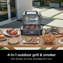 Ninja | Grill & Smoker | Outdoor Woodfire Pro XL | 4 in 1 Grill, BBQ Smoker, Air Fryer & Bake | Portable | Includes Built in Thermometer & 2 Woodfire Pellet Packs | Dark Grey | OG850 by GreenHaven Gardens