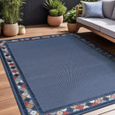 Beverly Rug Outdoor Rug 6x9 Modern Bordered Area Rugs for Indoor and Outdoor Patio Easy to Clean Non Shedding Living Room Porch Garden Washable Outside Carpet (6 x 9 Blue) by CozyNest Decor