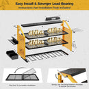 LBT Power Tool Organizer With Charging Station,Patented,Heavy Duty Steel,6 Drilling Rig Sizes With Hooks And Screw Boxes,6 sockets,Easy To Install Garage Storage Rack,Great Gift For Men, Yellow by GreenHaven Gardens