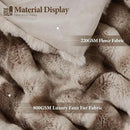 Touchat Luxury 1000GSM Rabbit Faux Fur Blanket, Super Heavy Warm Cozy Brown Blankets for Couch Bed Sofa, Ruched Plush Fuzzy Elegant Soft Reversible Mink Blanket for Living Room Bedroom, 60" x 80" by CozyNest Decor