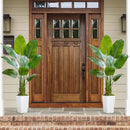 Lifelike Bird of Paradise Silk Artificial Plant Faux Banana Leaf Tree for Home Decor - Perfect Indoor Floor Plant with 9 Trunks (1, White Tall Planter, 5 FT) by CozyNest Decor