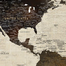 Custom Push Pin World Map Wall Art Canvas Print –