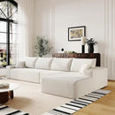 136" Sectional Couches for Living Room Modern Modular Sofa with L-Shape Couchs Upholstered Boneless Couch Deep Seat Sectional Couch with Chaise (White, Right Facing Chaise+3Seaters) by CozyNest Decor