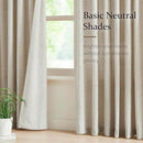 FMFUNCTEX Pinch Pleated Curtains 84 Inches Long for Living Room, Beige Semi Sheer Faux Linen Textured Pleat Drapes for Bedroom with Hooks, Light Filtering Neutral Farmhouse Window Drapes 2 Panels by CozyNest Decor