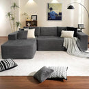 ovios 104" Cloud Sectional Couch with L-Shape Chaise,Modern Modular Sofa with Deep Seat, Upholstered Couches for Living Room Bedroom,No Assembly Required, Grey (Corduroy Fabric) by CozyNest Decor