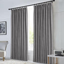 Macochico 120”Wx102”L 100% Blackout Linen Curtains Pinch Pleated Thermal Panels for Sliding Door Bedroom Living Room Farmhouse Shabby Chic Gray Burlap Curtains with Tieback 1 Panel