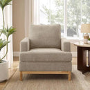 Oversized Accent Chair, Mid Century Modern Upholstered Armchair for Living Room, Comfy Chair for Bedroom Reading Chair, Single Sofa for Small Space with Rubberwood Base by CozyNest Decor
