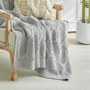 Longhui bedding Chunky Cotton Knit Throw Blanket for Couch, Sofa, Bed, or Chair, Decorative Breathable Fall Cable Knit Blanket 51 x 63 Inches, Grey by CozyNest Decor