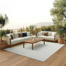 Nourison Positano Indoor/Outdoor Light Grey 10' x 14' Area Rug, Easy Cleaning, Non Shedding, Bed Room, Living Room, Dining Room, Backyard, Deck, Patio (10x14) by CozyNest Decor