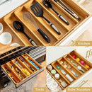 SMIRLY Silverware Drawer Organizer – Bamboo Kitchen Drawer Organizer, Adjustable Utensil Holder and Cutlery Tray, Drawer Dividers for Flatware and Kitchen Utensils by CozyNest Decor