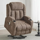 Power Lift Recliner Chair for Elderly with Massage and Heat, Reclining Sofa Chair with USB & Type-C Ports and Cup Holders, L1188(Brown) by CozyNest Decor