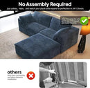 78.74" L Shaped Modern Sofa Modular Sectional Cloud Couch with Ottoman,Upholstered Couches with Plush Corduroy Fabric for Living Room Furniture,Bedroom and Apartment,No Assembly Required,Blue by CozyNest Decor