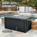 Rubbermaid Extra Large Resin Outdoor Storage Deck Box (134 Gal), Weather Resistant, Black, Deck Organization for Home/Backyard/Pool Chemicals/Toys/Garden Tools/Porch/Patio Cushions by CozyNest Decor