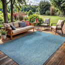 Washable Indoor Outdoor Rug Weather Resistant Carpet Modern Solid for Porch Deck Balcony Backyard Patio Rug 6x9 Aqua Blue by CozyNest Decor