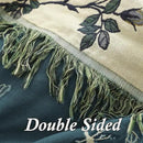Snycler Boho Throw Blanket for Bed - 100% Cotton Ultra Soft Rustic Quilt Blanket Green Floral Bird Printed Farmhouse Decor Bed Blankets, 80"×90" All Season Rustic Throw for Sofa Chair Couch by CozyNest Decor