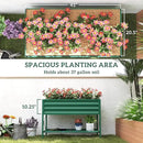 Outsunny Raised Garden Bed with Galvanized Steel Frame, Storage Shelf and Bed Liner, Elevated Planter Box with Legs for Vegetables, Flowers, Herbs, Green by GreenHaven Gardens