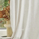 MYSKY HOME Kitchen Window Curtains Half Sheer Drapes 45 Inches Long, Boho Farmhouse Style Linen Polyester Blend Fabric, Decorative Texture for Bathroom/Closet/Cafe, 50" x 45", Linen, 2 Pieces by CozyNest Decor