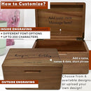 Keepsake Box for Wedding Anniversary - Customized Keepsake Box Engraved Connected Hearts with Names, 5 Years Anniversary, Acacia Wood Decorative Custom Memory Boxes, Surprise Love Message, 8x6x4 in by TinyTreasures Baby Boutique
