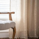 Sutuo Home Boho Curtains for Bedroom Nursery, Bohemian Semi-Blackout Geometric Crochet Hollow Lace Patchwork with Textured Linen Fabric Farmhouse Tassels Rod Pocket Window Drapes, 59"W x 72"L, 1 Panel by CozyNest Decor