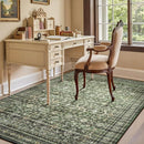 Lofus 5x7 Area Rug for Living Room,Green Washable Area Rugs with Non-Slip Backing,Soft Boho Carpets for Bedroom Dining Room Home Office Indoor Nursery by TinyTreasures Baby Boutique